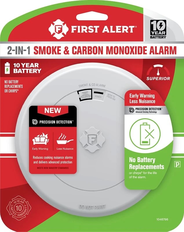 FIRST ALERT 1046796 SMOKE AND CARBON MONOXIDE ALARM WITH SLIM PROFILE